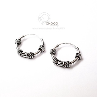 (S925) ต่างหูห่วงเงินแท้ A18 Sterling Silver Hoop Earrings