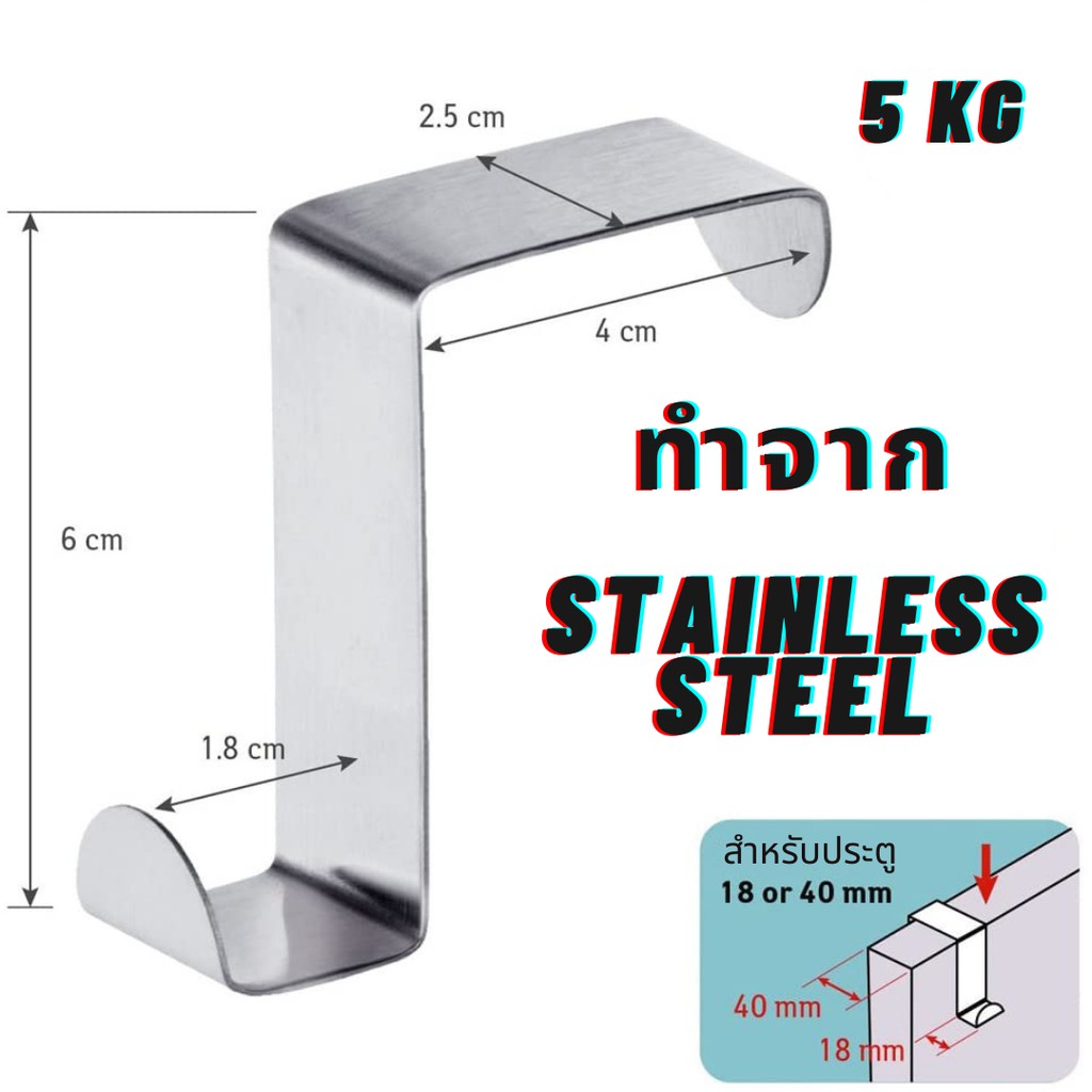 ตะขอแขวนของ-แขวนของหลังประตู-ประหยัดพื้นที่-เก็บ-หมวก-กระเป๋า-ประหยัดพื้นที่ไม่ต้องเจาะรู-2-ชิ้น-ส่งจากในประเทศไทย
