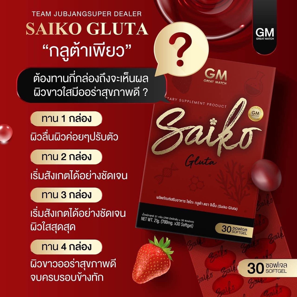 โปรค่าส่ง25บาท-saikono-gluta-30-softgel-ไซโกโนะ-กลูต้า-อาหารเสริม-ผิวขาว