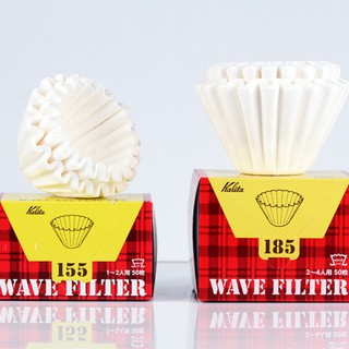 ​​​​​​​​ KALITA Wave Paper Filter 155 185 / 50 Sheet / กระดาษกรอง ฟิลเตอร์ กาแฟ สองขนาด บรรจุ 50แผ่น Lili Drip paper cof