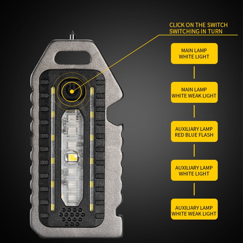 ไฟฉาย-led-อเนกประสงค์-แบบพกพา-พวงกุญแจไฟฉาย-cob-ไฟชาร์จ-usb-กลางแจ้ง