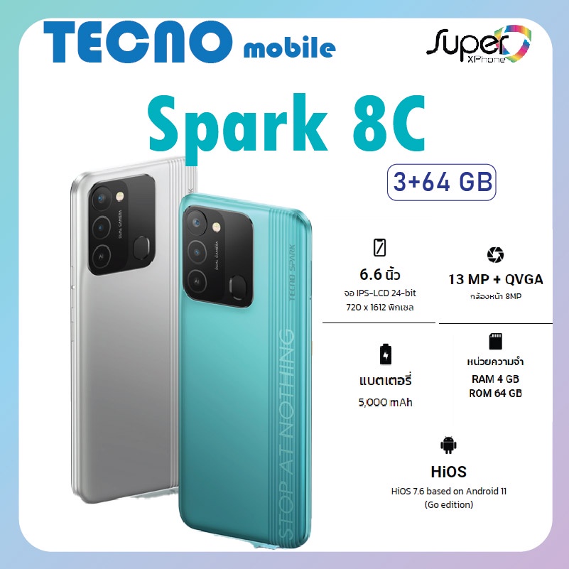 TECNO SPARK 8C(Ram3+Rom64GB)(KG5K)(By Shopee SuperTphone1234) | Shopee ...