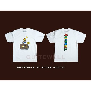 เสื้อยืดโอเวอร์ไซส์QWT109-2 HI SCORE WHITES-3XL