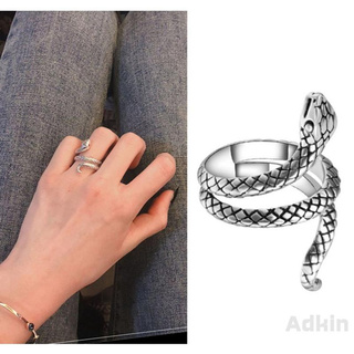[Adkin] แหวนบุคลิกภาพพังก์แฟชั่นแหวนรูปงูสัตว์สำหรับผู้หญิง / ผู้ชาย 591