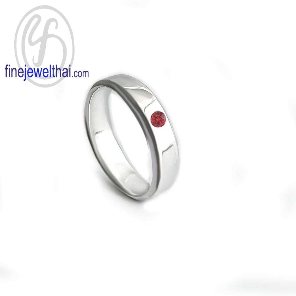 finejewelthai-แหวนทับทิม-ทับทิม-แหวนพลอย-แหวนเงินแท้-พลอยประจำเดือนเกิด-ruby-silver-ring-birthstone-r1414rb