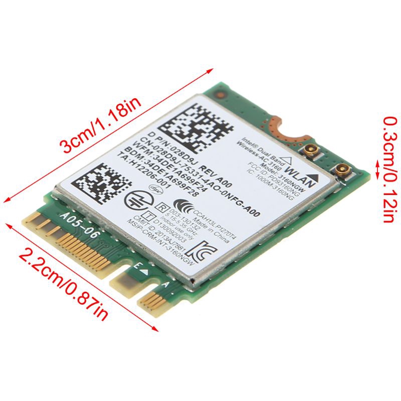 intel-wireless-ac-3160-3160-ngw-dual-band-bluetooth-4-0-ngff-อินเตอร์เน็ตไร้สาย-dell