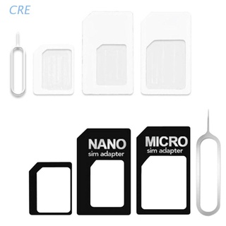 Cre 4 in 1 อะแดปเตอร์แปลงซิมการ์ดนาโน เป็น Micro Standard สําหรับ iphone Galaxy Phones