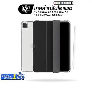 เคสสำหรับไอแพดหลังใสขุ่น N’หลังใส (ไม่มีช่องปากกา) สำหรับไอแพดรุ่น 9.7 gen5-6 10.2gen7-8-9 10.5 air3/10.9Air4/5