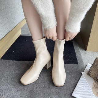 สินค้า [พร้อมส่งจากไทย] stretch boots สไตล์เกาหลี ซิปหลัง 👢👢
