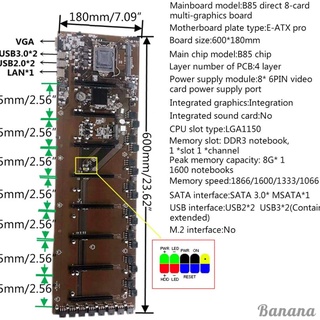 [12] BTC-B85 Motherboard Graphics Card 8 Card Slots 65mm Spacing Mainboard for BTC Mining