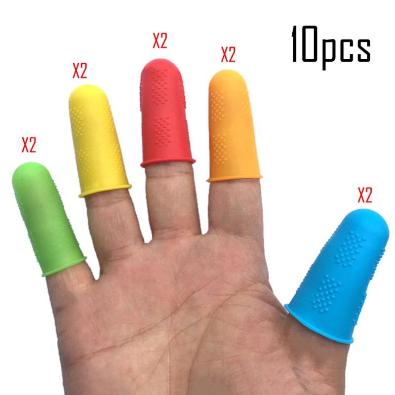 ใหม่-10-pcs-ปลอกนิ้ว-anti-slip-anti-burn-ถุงมือซิลิโคนกันลื่นนิ้วมือ