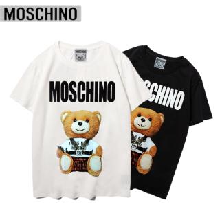 ผ้าฝ้าย 100%moschino เสื้อยืดผ้าฝ้ายแขนสั้นเสื้อคู่ plus size s - xxlS-3XL