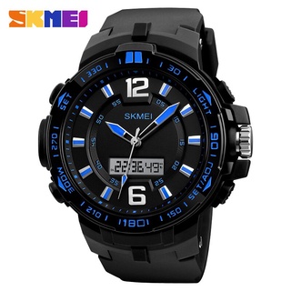 SKMEI Big Dial Men Sports Watches Waterproof Chronograph Outdoor Watch Alarm Dual Display Wristwatches Relogio Masculino