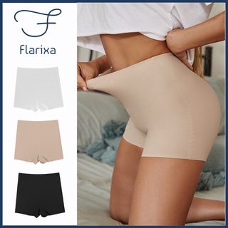 Flarixa กางเกงชั้นในบ็อกเซอร์ ผ้าฝ้าย เอวสูง ไร้รอยต่อ เพื่อความปลอดภัย สําหรับผู้หญิง