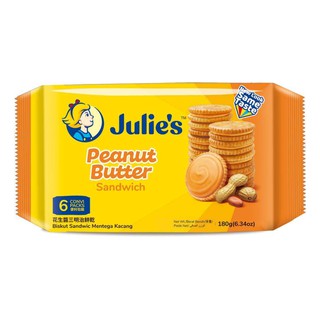 180g Julies Peanut Butter Sandwich จูลี่ส์ บิสกิตสอดไส้ครีมเนยถั่ว