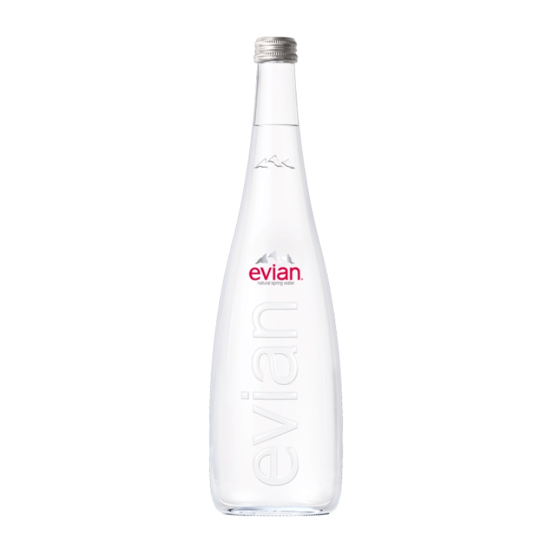 ภาพหน้าปกสินค้าเอเวียง น้ำเเร่ ในขวดแก้ว จากฝรั่งเศส 750 มิลลิตร - Evian Water Glass Bottle imported from France 750ml