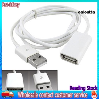 CRX2_White PVC Metal USB 2.0 Male to Female Extension Adapter Cable Cord 1m 3Ft