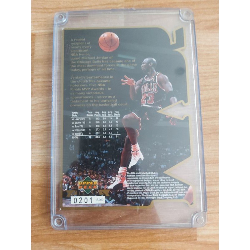Michael Jordan RARE Five Time NBA Finals MVP Jumbo Card #201 of