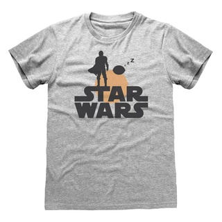 เสื้อยืด พิมพ์ลาย Star Wars The Mandalorian Silhouette สําหรับผู้ใหญ่