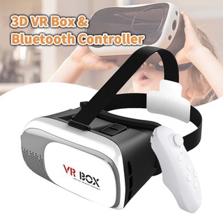 แว่นVR 3D จอยเกมส์ไร้สาย VR Box 2.0 VR Glasses Headset Joy Stick พร้อมรีโมทคอนโทรลมือถือ สำหรับสมาร์ทโฟน