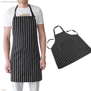 เชฟบริกร Kitchen Cook ปรับผู้ใหญ่ผ้ากันเปื้อนผ้ากันเปื้อนสีดำ 2 กระเป๋า