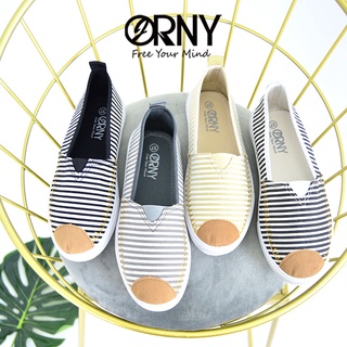 Defect Sale!! ⭐️ มีตำหนิ ❤️เบา ใส่สบาย 🌈 OY901 ORNY(ออร์นี่) รองเท้าผ้าใบแบบสวม ใส่ง่าย รองเท้าผ้าใบแฟชั่น