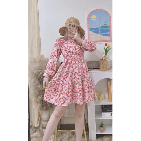 ภาพสินค้าMk1164 เดรสมาร์กี้ดอกเล็ก สไตล์เกาหลี ฮิตฮอต แต่งระบายช่วงอก ทรงคอเต่า มีซิปหลัง จากร้าน jaija_clothing บน Shopee ภาพที่ 6