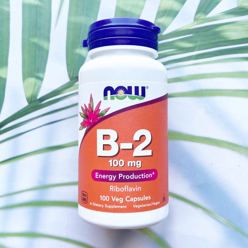 วิตามินบี2 Vitamin B-2 Riboflavin 100 Mg 100 Veg Capsules (Now Foods ...