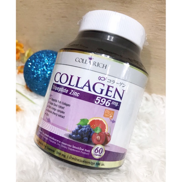 CollaRich Collagène Tripeptide + Zinc - 5 Boîtes De 60 Gélules - Action Anti-âge - Neuf Sous Blister