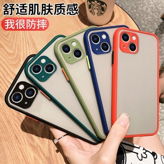 เคสขอบสีหลังด้าน สำหรับ Iphone ไอโฟน11 14 14Pro 14Promax 13/13PRO/13PROMAX/12/12PRO/12PROMAX  เคสกันกล้อง 025