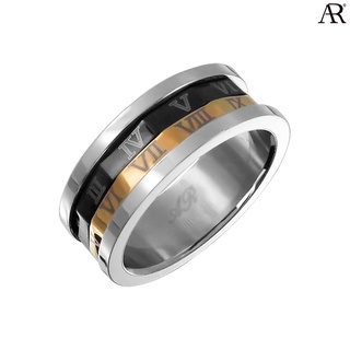 ANGELINO RUFOLO Ring ดีไซน์ Roman No. Roller แหวนผู้ชาย Stainless Steel 316L(สแตนเลสสตีล)คุณภาพเยี่ยม สีเงิน/สีทอง/สีดำ