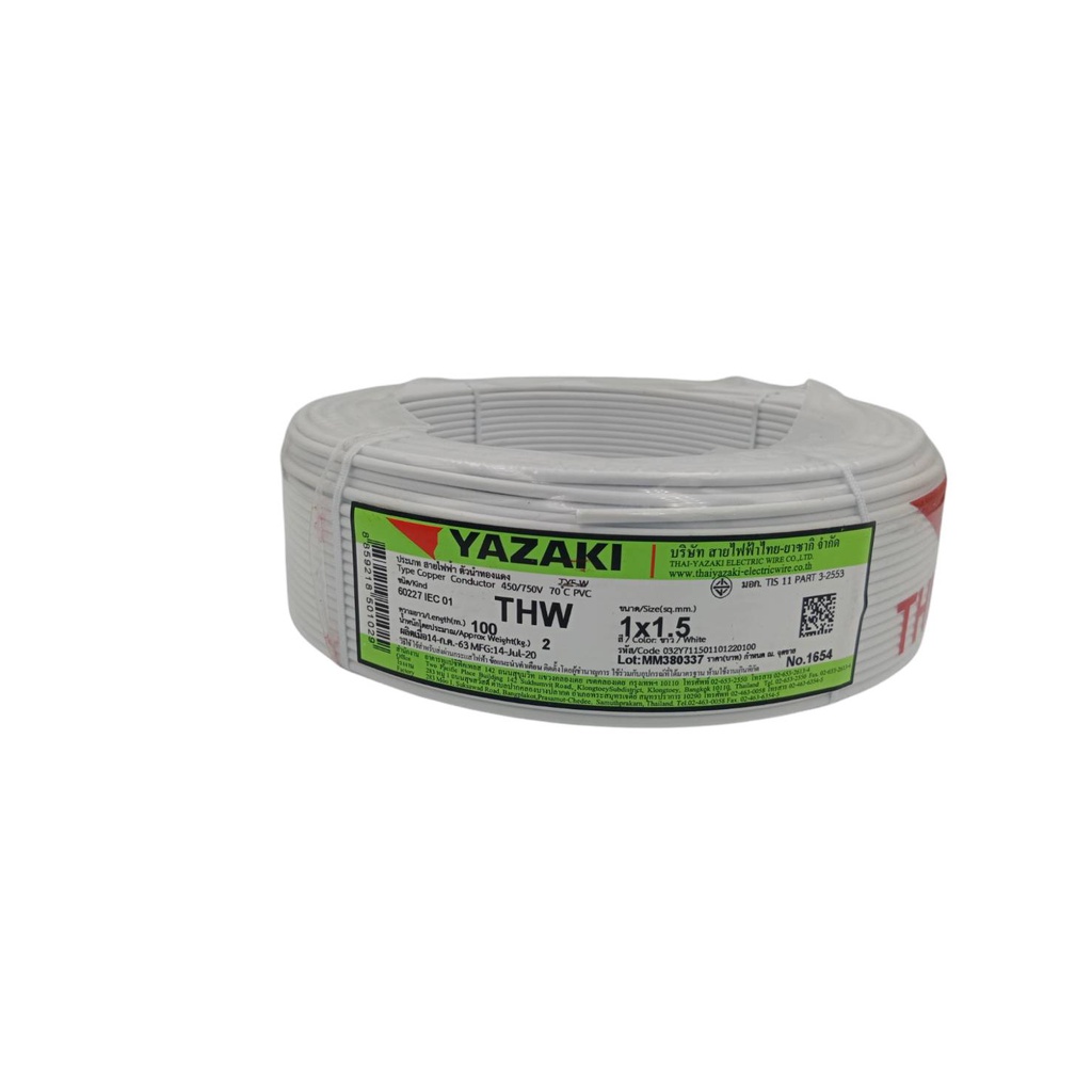 สายไฟอุปกรณ์อื่นๆ-yazaki-thw1x1-5g-ขนาด-100-ม