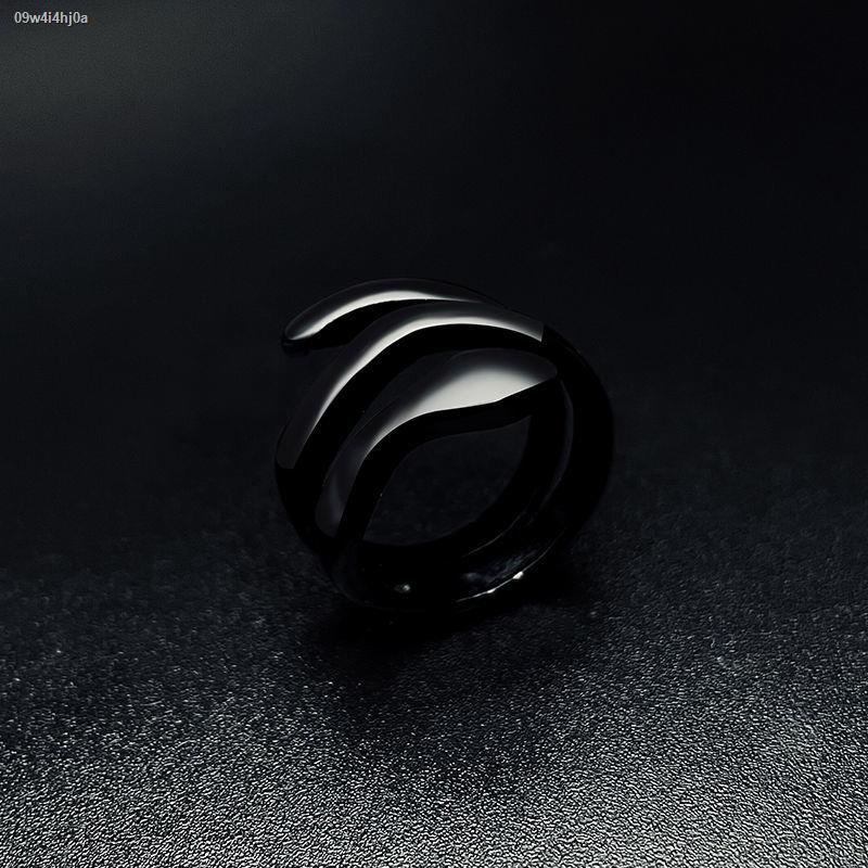 แหวนฮิปฮอป-ใหม่-dark-wind-บุคลิกภาพไขลานสีดำ-mamba-งูแหวนบุคลิกภาพ-retro-titanium-เหล็กทุกข์ไม่ซีดจางแหวนอินเทรนด์-gir