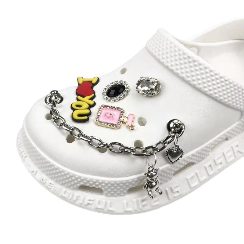 crocs-เครื่องประดับ-จี้โลหะ-รูปหมี-สีเงิน-สําหรับตกแต่งรองเท้าผู้หญิง