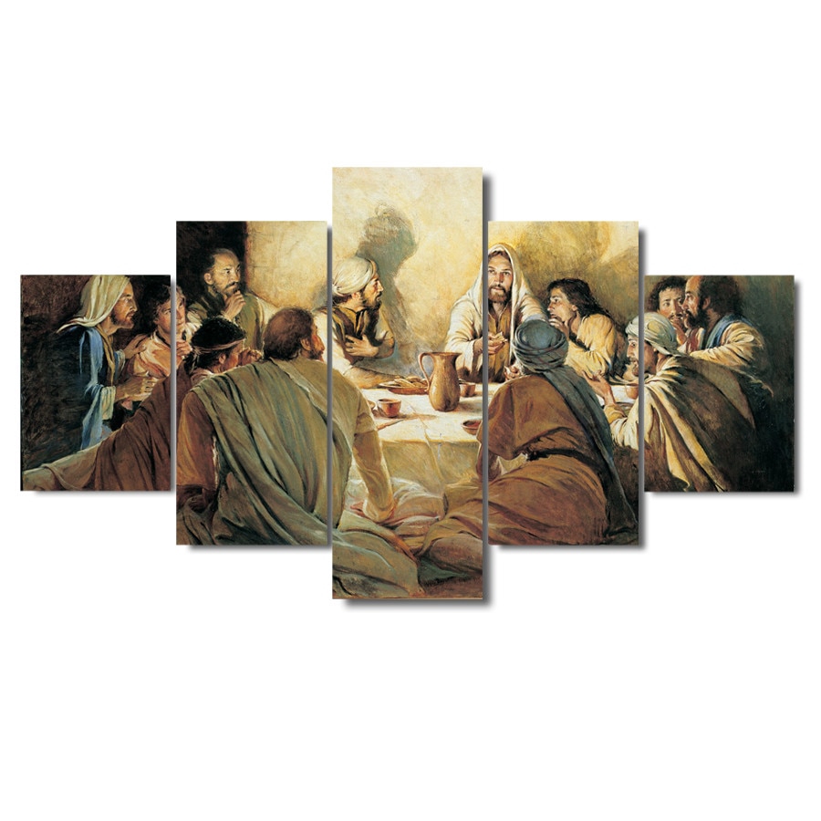 abstract-modern-home-decoration-canvas-printed-painting-5-panel-last-supper-framed-wall-art-for-living-room-modular-picture