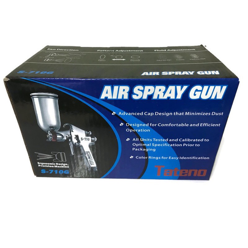 กาพ่นสี-air-spray-gun-tateno-s-710g-หัวพ่น1-3-และ-1-5-แบบถ้วยข้างอลูมิเนียม