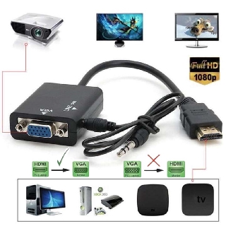 สายแปลงจาก HDMI ออก VGA+audio, HDMI to VGA + audio Converter Adapter, HD1080p Cable Audio Output