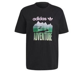 adidas ORIGINALS เสื้อยืด adidas Adventure Mountain Logo ผู้ชาย สีดำ GN2357