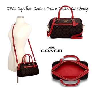 COACH Signature Canvas Rowan Satchel Crossbody