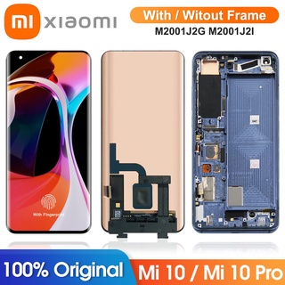 6.67&amp;#39;&amp;#39; หน้าจอแสดงผล Lcd Mi 10 ของแท้ พร้อมกรอบ สําหรับ Xiaomi Mi 10 M2001J2G M2001J2I
