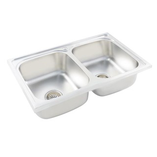 Embedded sink BUILT-IN SINK DYN HOME DH8050A 2B STAINLESS STEEL Sink device Kitchen equipment อ่างล้างจานฝัง ซิงค์ฝัง 2ห