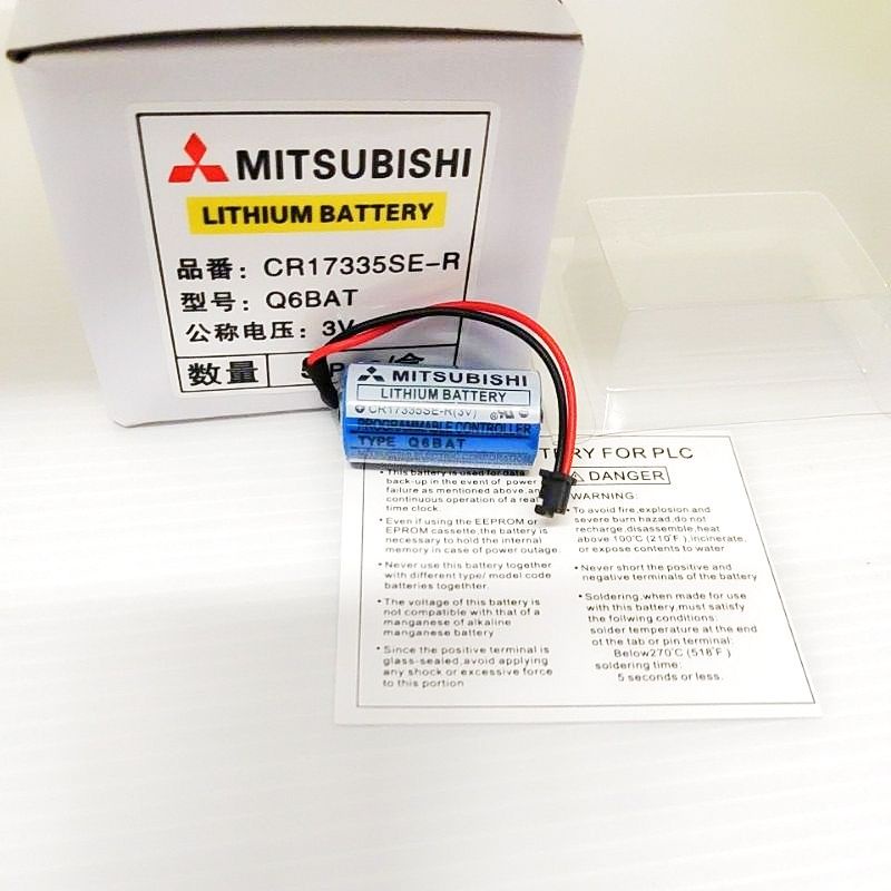 cr17335se-r-q6bat-mitsubishi-3v-แบตเตอรี่ลิเธียม-plc-อุปกรณ์-q-series-ระบบ-cnc