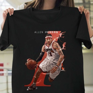 เสื้อยืดโอเวอร์ไซส์เสื้อยืด ผ้าฝ้าย พิมพ์ลาย Allen Iverson สไตล์วินเทจ แฟชั่นสําหรับผู้ชายS-3XL