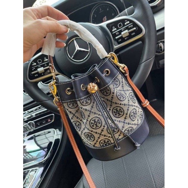 TORY BURCH T Monogram Jacquard Embroidered Mini Bucket Bag – laniemoore