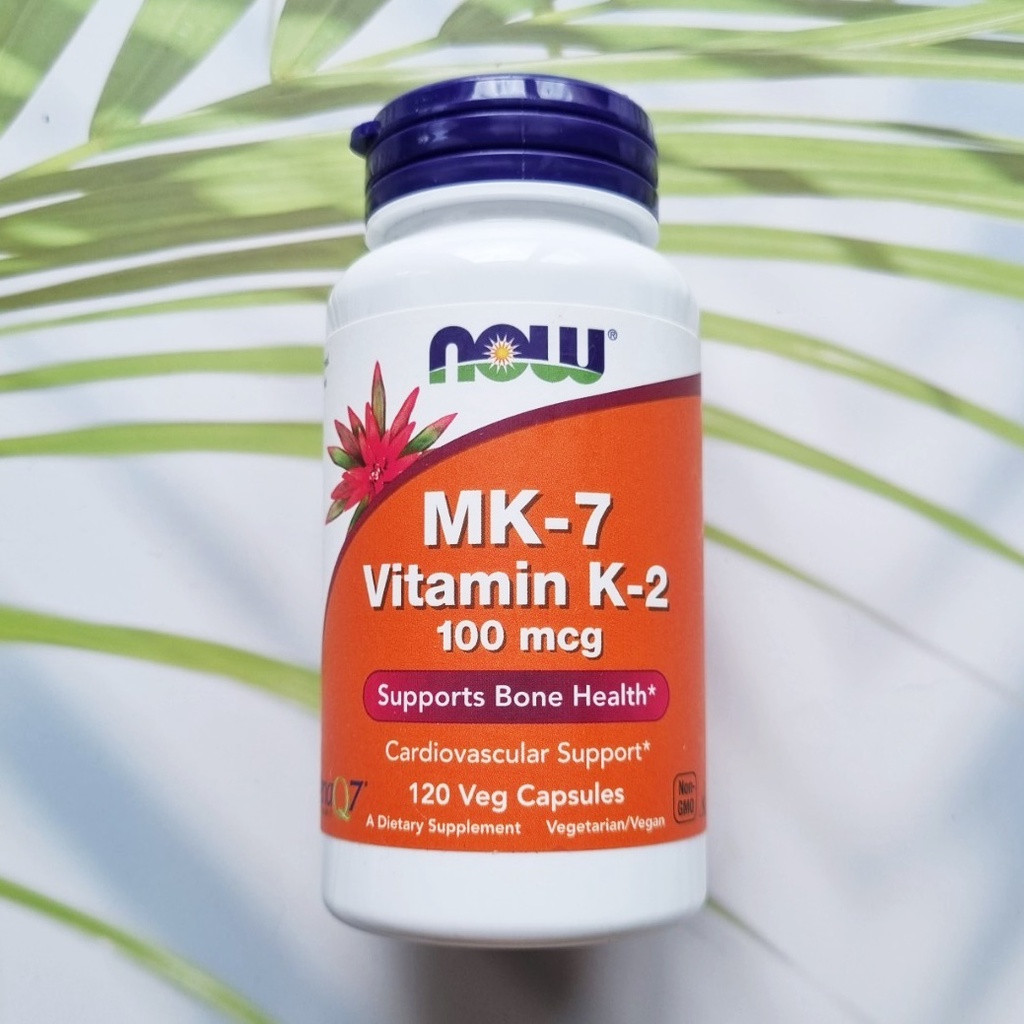 MenaQ7® MK-7, Vitamin K-2, 100 mcg 120 Veg Capsules (Now Foods) Kosher ...