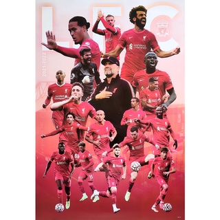 โปสเตอร์ นักฟุตบอล ลิเวอร์พูล LIVERPOOL FC 2022 POSTER 24”X35” นิ้ว Football V3