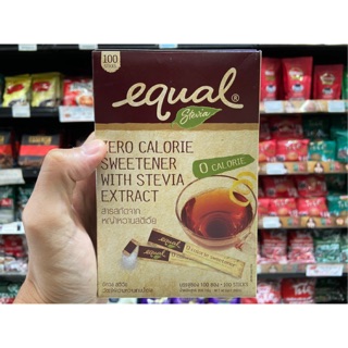 ภาพขนาดย่อสินค้าEqual Stevia 100 ซอง อิควล หญ้าหวาน สตีเวีย สารให้ความหวานแทนน้ำตาล 200 กรัม (0070)