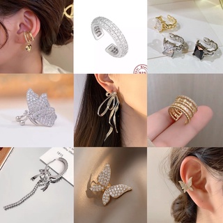 🌈GP2/เกี่ยวหู ต่างหูงานพรีเมียม czฝังชุบทองคำขาว สวยมาก มีหลายแบบ ear cuff