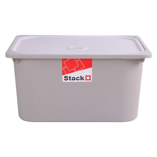 กล่องฝาปิด STACKO 2011B 43x33x22 ซม. สีเทา กล่องเก็บของอเนกประสงค์แบบมีฝาปิดป้องกันฝุ่นละออง สามารถวางซ้อนกันได้ เพื่อเพ