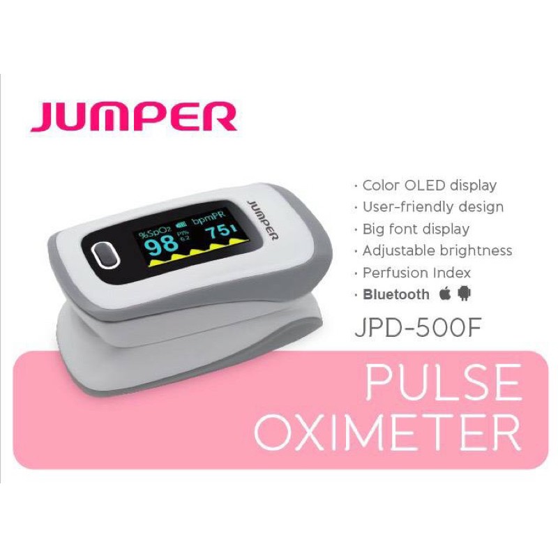 เครื่องวัดออกซิเจนปลายนิ้ว Pulse Oximeter รุ่น JPD500F ยี่ห้อ JUMPER